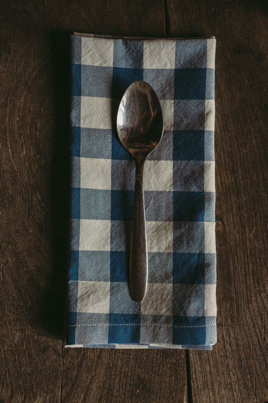 Cotton Napkins Blue Checks - set of 6