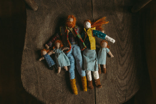 Primitive Cloth Dolls - Patrick, Myra & family